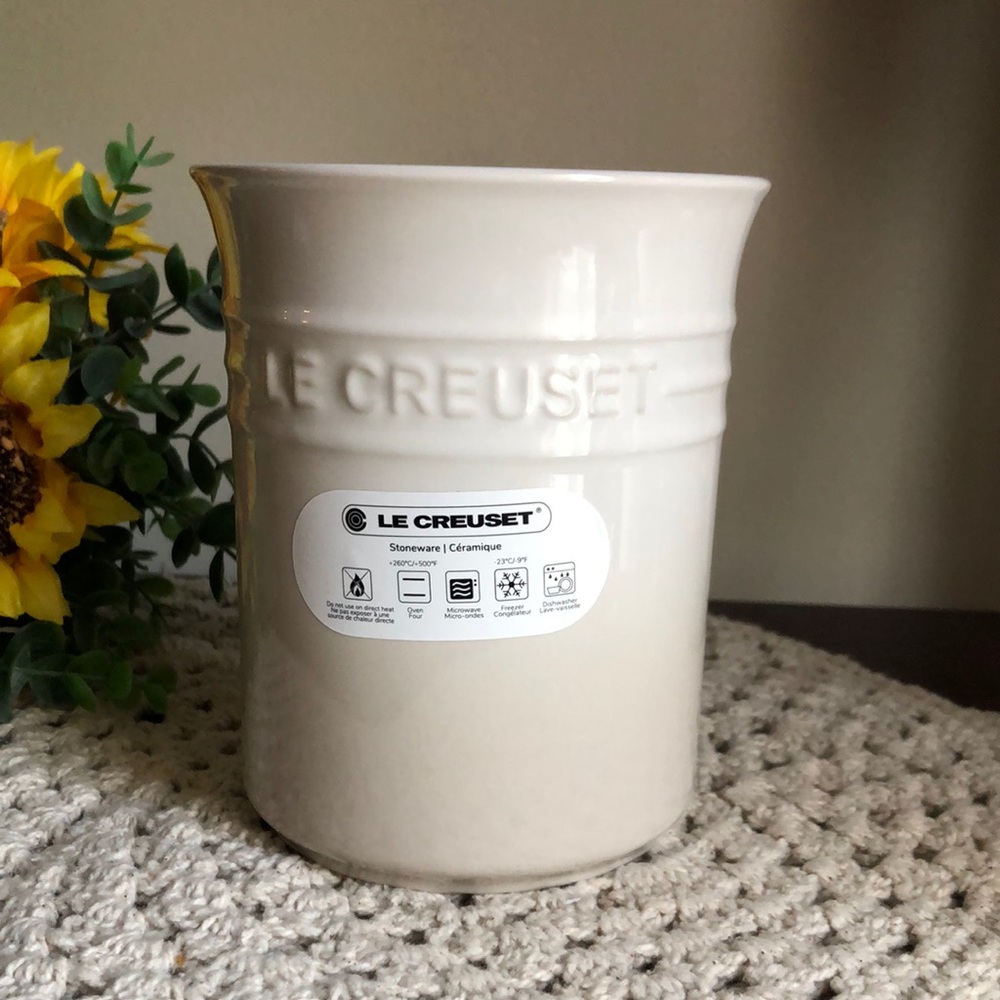 Le Creuset Cream Stoneware Kitchen Utensil Crock Holder
